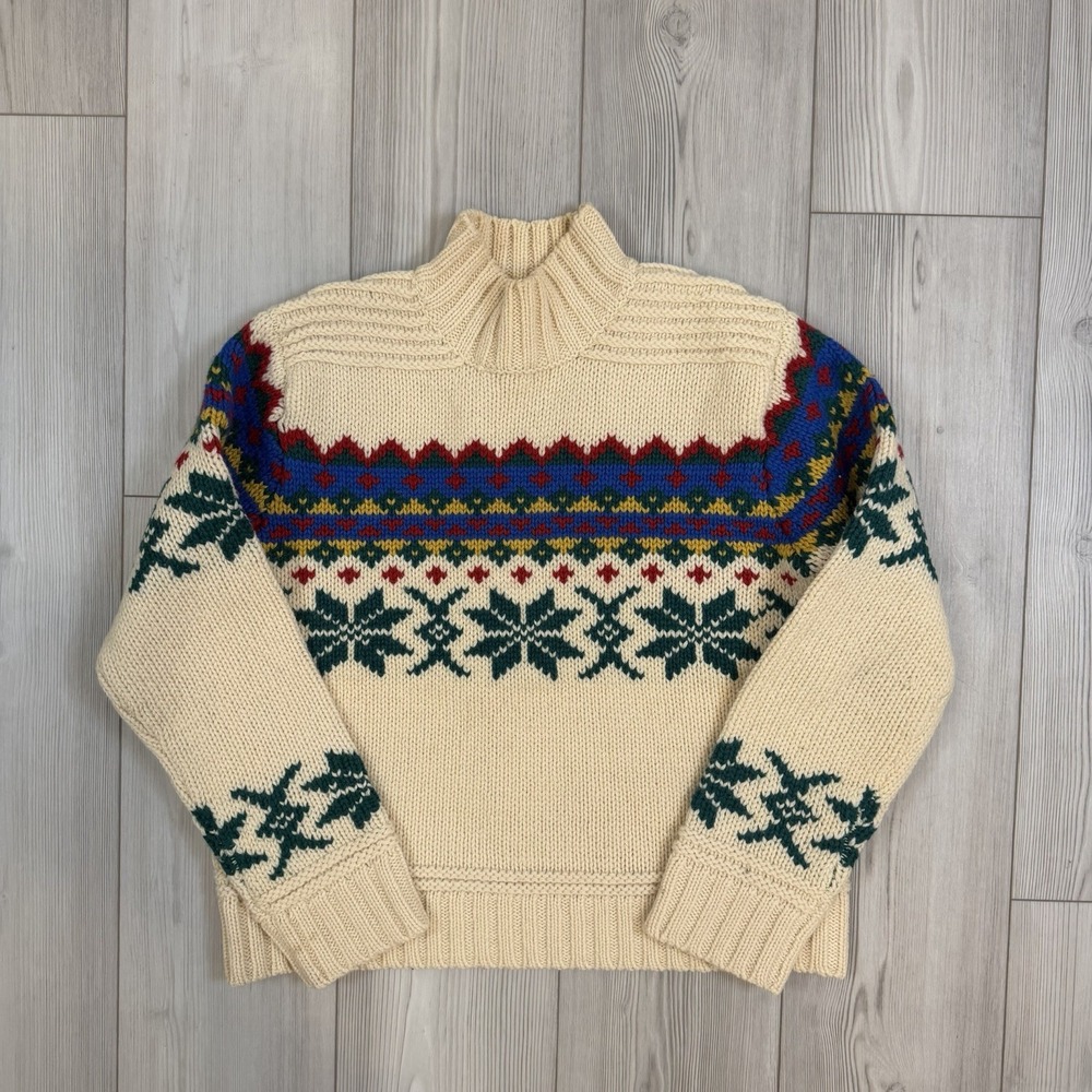 Vintage‎ Limited America Women's Medium Fair Isle Colorful Turtleneck Sweater